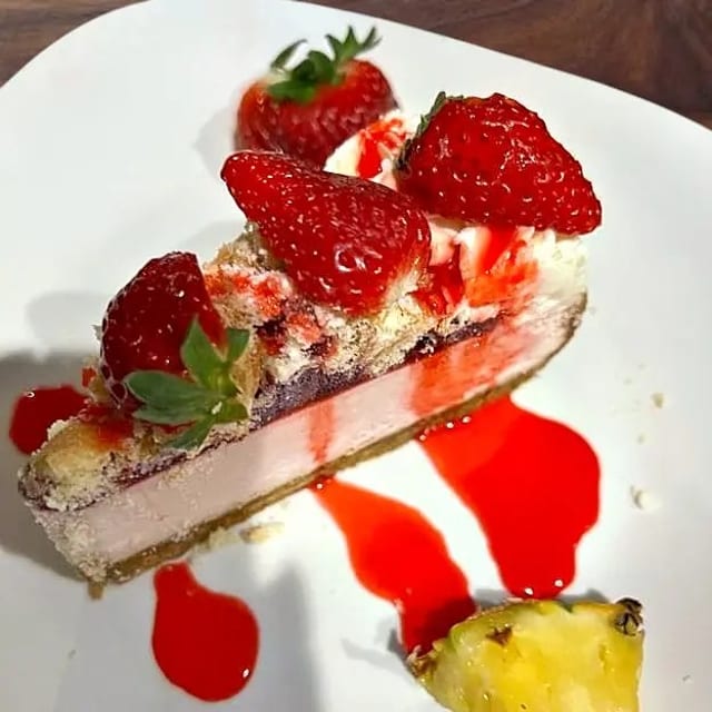 Raspberry Donut Cheese Cake.