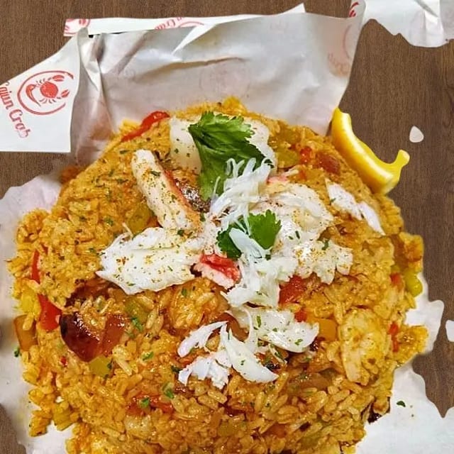 Seafood Fried Rice Louisiana Style.